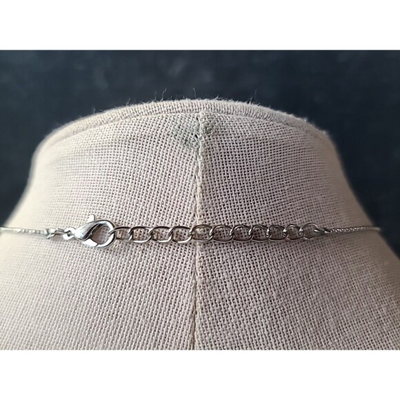 Silver Tone Adjustable Rhinestone Frog Pendant Necklace Vintage READ Description - Picture 7 of 10